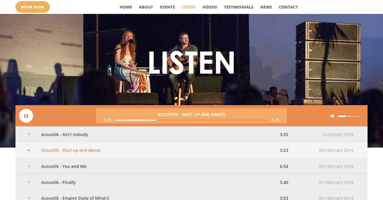 Acoustik Listen Page Acoustik Listen Page