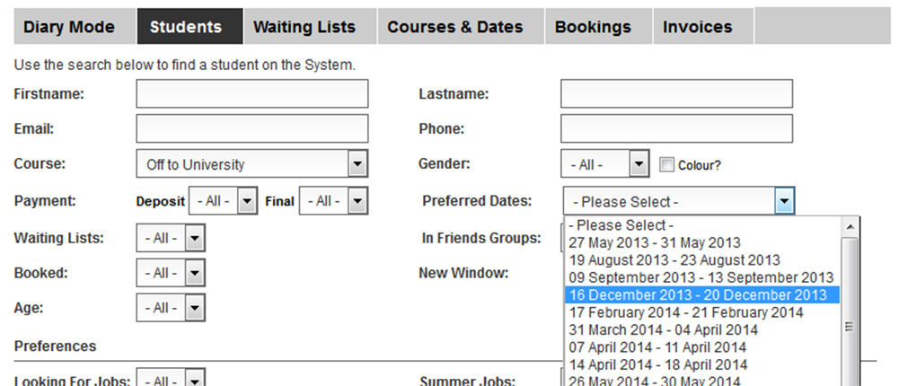 orchards bespoke system screenshot orchards bespoke system screenshot